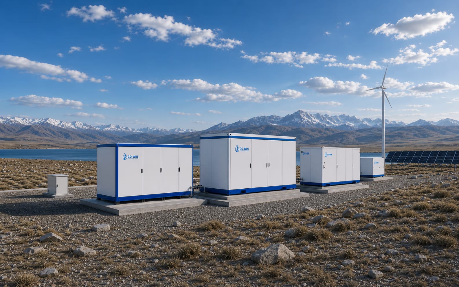 Methanol-water fuel supply connected to hydrogen generator and power cabinets